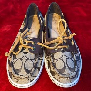 Coach printed slip on loafers